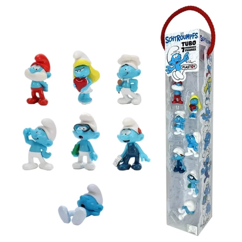 LES SCHTROUMPFS TUBO 7 FIGURINES - Les Schtroumpfs Plastoy