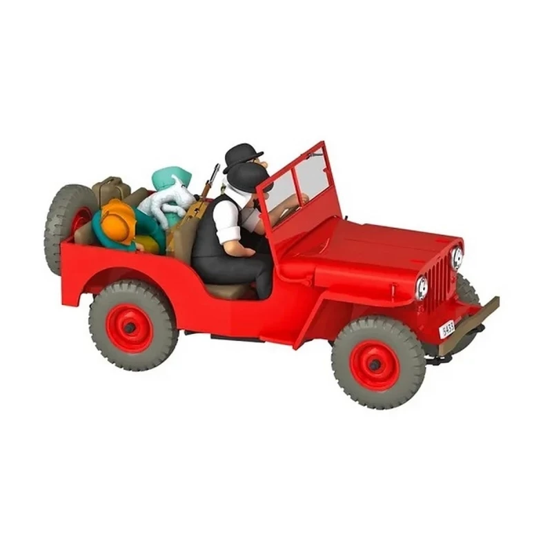 TINTIN VOITURE : LA JEEP ROUGE - - Tintin Moulinsart Résine