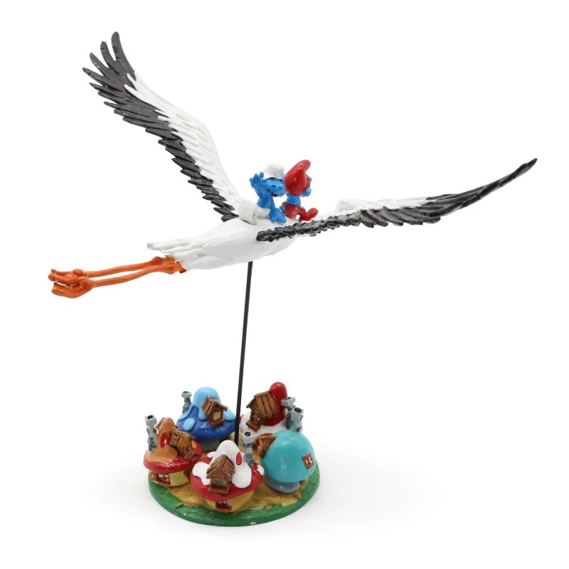 PIXI MINI LES SCHTROUMPFS ET LA CIGOGNE SURVOLLANT LE VILLAGE - Les Schtroumpfs Mini