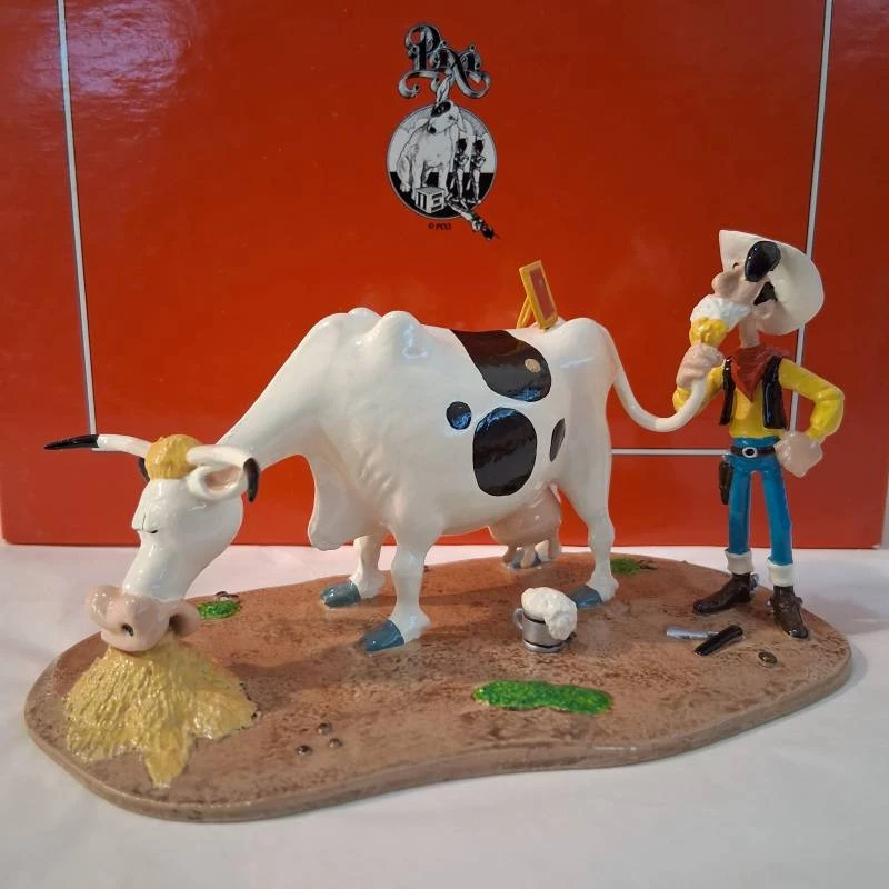 LUCKY LUKE SE RASANT AVEC LA QUEUE DE LA VACHE - Lucky Luke Collection classique