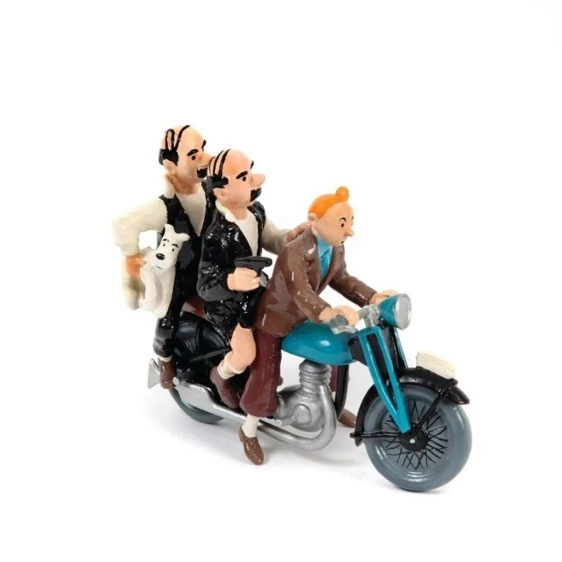 TINTIN ET DUPONDT SUR LA MOTO - Tintin Moulinsart métal