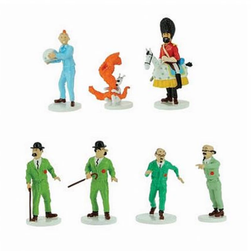 COFFRET LUNE - 7 FIGURINES - Tintin Moulinsart métal