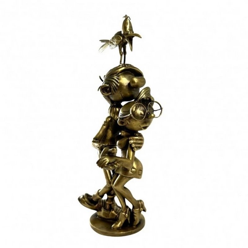 GASTON ET MADEMOISELLE JEANNE BRONZE - Franquin atelier bronze