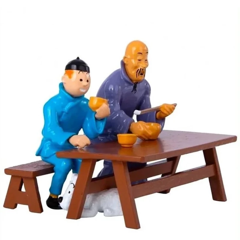 TINTIN - SCÈNE DÉJEUNER - LOTUS - Tintin Moulinsart métal