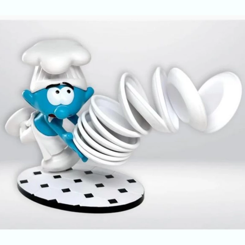 LE SCHTROUMPF CUISINIER PILE D'ASSIETTES - Les Schtroumpfs Collectoys
