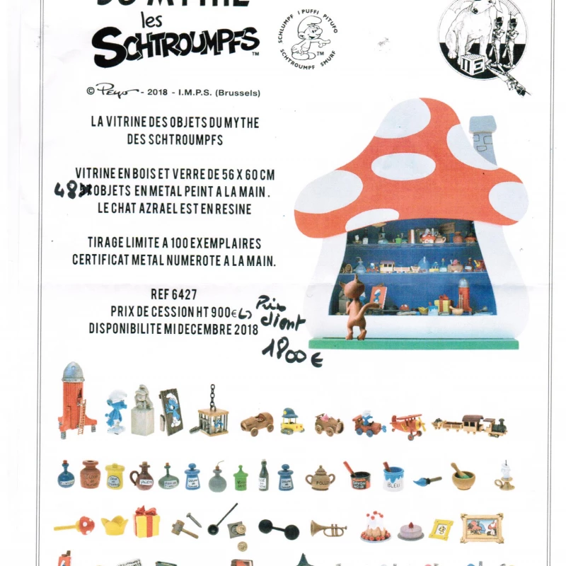 LA VITRINE OBJETS DU MYTHE SCHTROUMPF COMPLETE - Les Schtroumpfs Objets du mythe