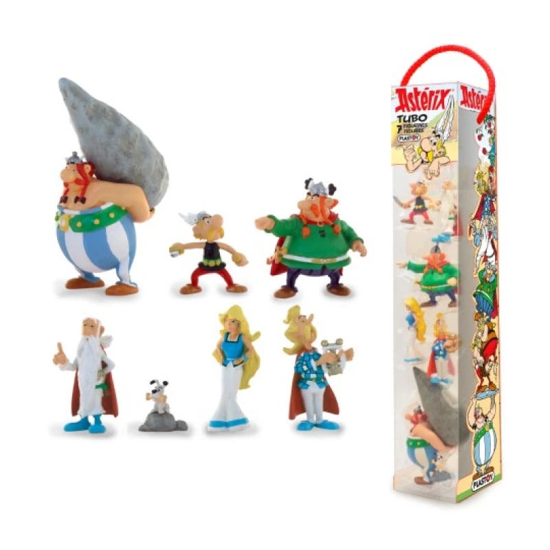 ASTERIX VILLAGE TUBO 7 FIGURINES - Astérix Plastoy