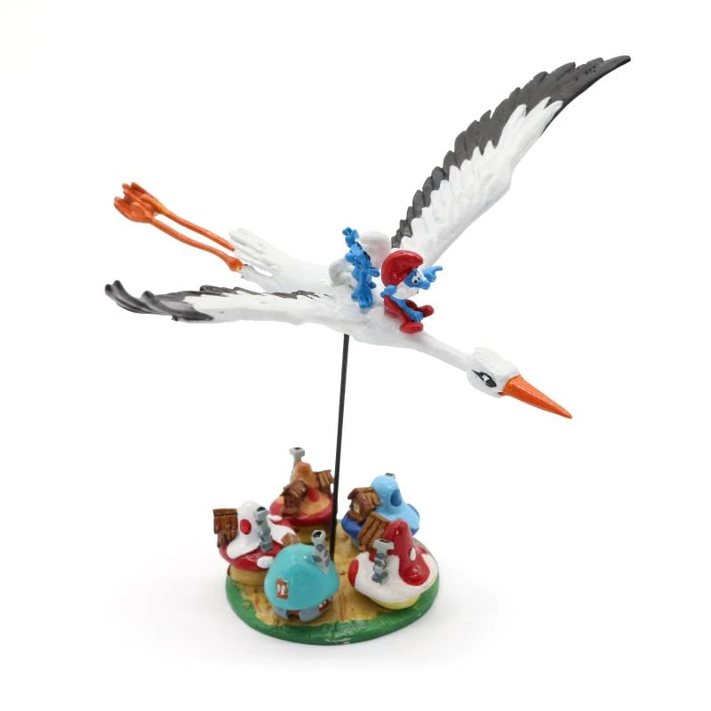 PIXI MINI LES SCHTROUMPFS ET LA CIGOGNE SURVOLLANT LE VILLAGE - Les Schtroumpfs Mini